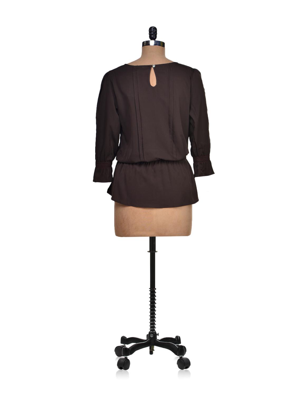 Brown Peplum Top - 66317 - Zoom Image - 3