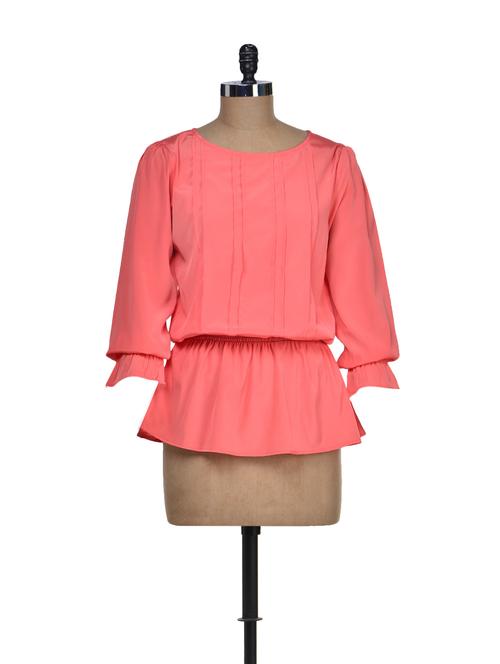 Pink Peplum Top - 66318 - Standard Image - 1