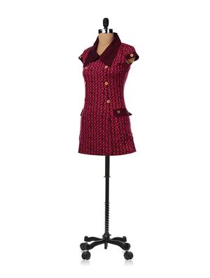 pink contrast collared dress with big patch pockets at the side - 6797 - Standard Image - 2