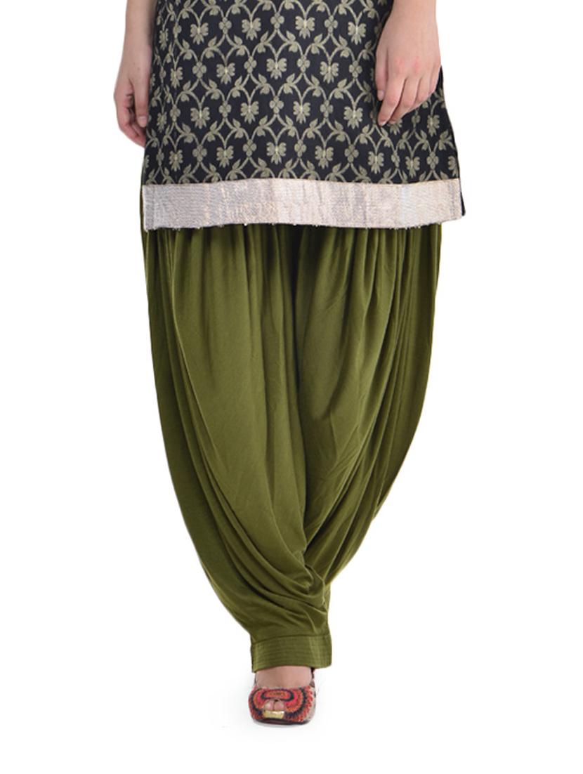 mehendi green cotton patiala salwar - 69496 - Zoom Image - 1