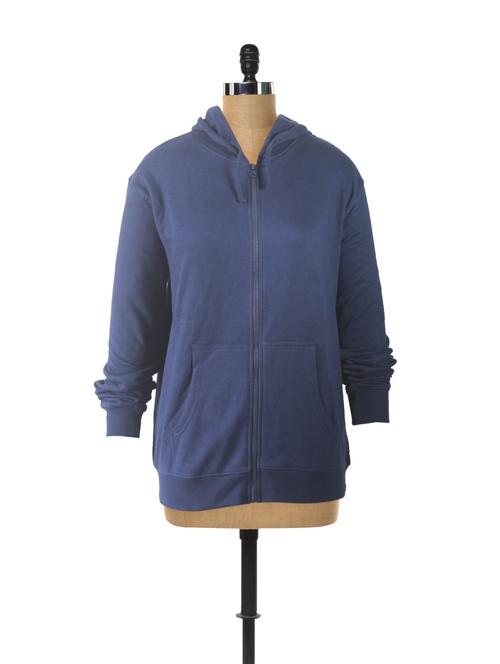 blue hooded zip-up sweatshirt - 70617 - Standard Image - 1