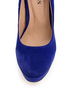 royal blue faux suede pumps - 7250 - Standard Image - 4