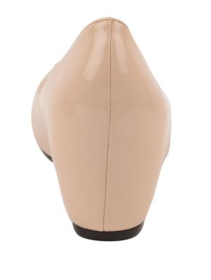 Glossy Nude Wedge Pumps - 7262 - Standard Image - 3
