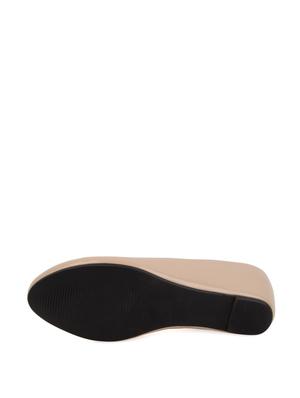 Glossy Nude Wedge Pumps - 7262 - Standard Image - 5