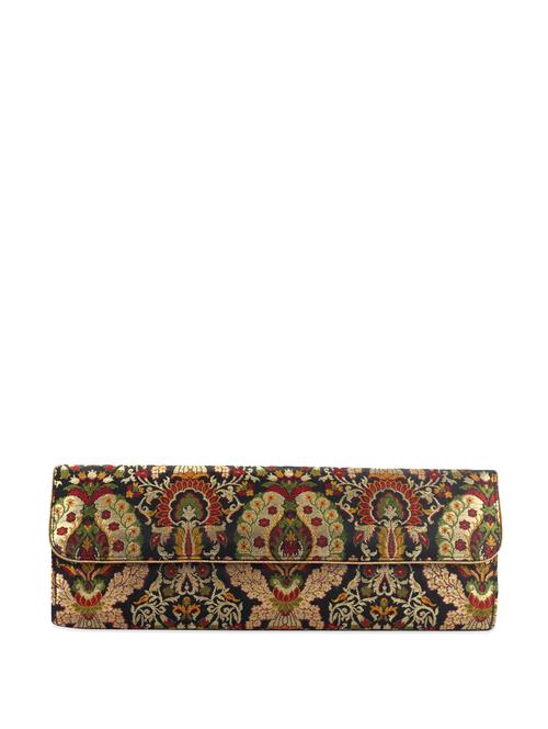 Beautiful Black Brocade Clutch - 72802 - Very Small Image - 1