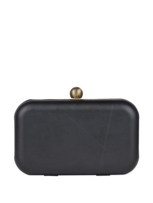 crystal embellished matte black box clutch - 77625 - Standard Image - 2