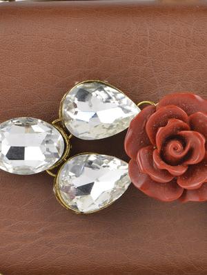 rose embellished box clutch - 77626 - Standard Image - 4
