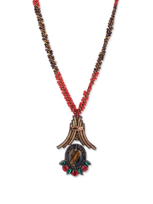 Statement necklace with crystal and beads - 82789 - Very Small Image - 1