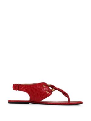 stylish red braided strap flats - 854462 - Standard Image - 3