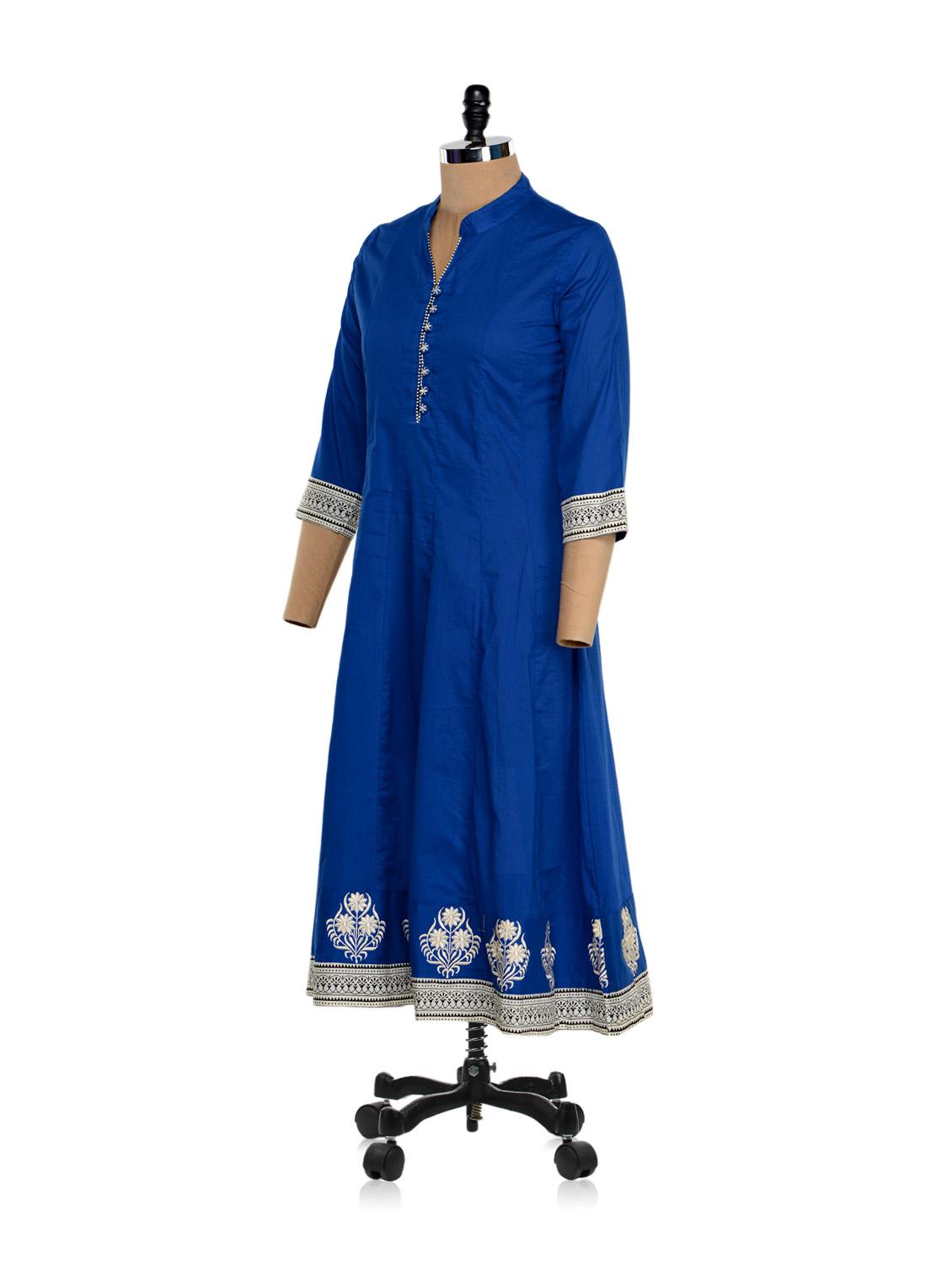 royal blue anarkali kurta - 857577 - Zoom Image - 2