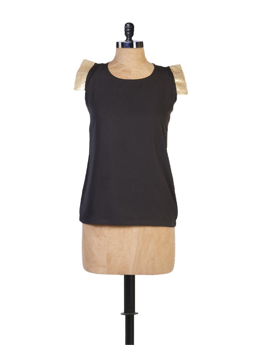 sequined sleeved solid top - 861154 - Zoom Image - 1