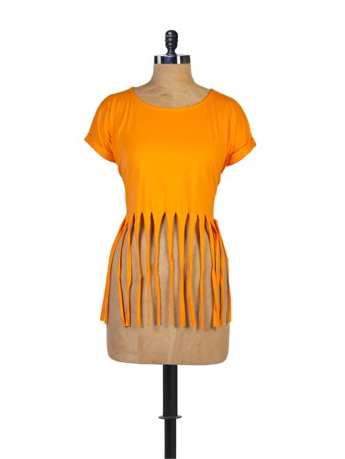 orange crop top with fringes - 861168 - Very Small Image - 1