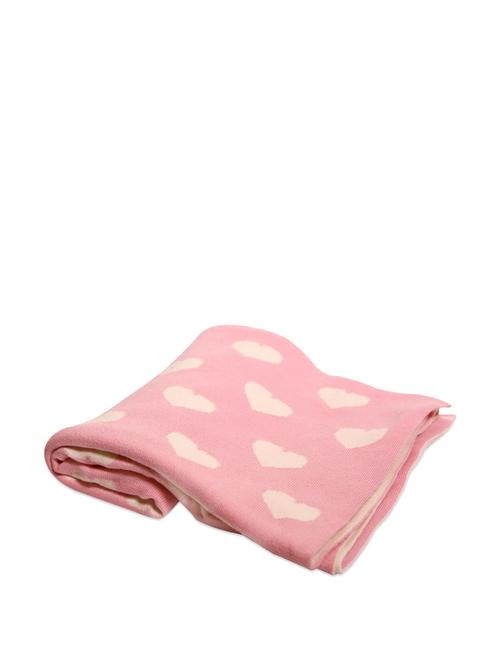baby pink heart knitted pattern baby blanket - 862846 - Standard Image - 1