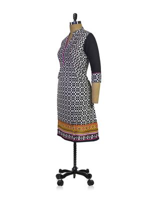 black straight kurta - 863019 - Standard Image - 2