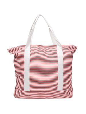 stylish pink and white striped tote - 863655 - Standard Image - 2