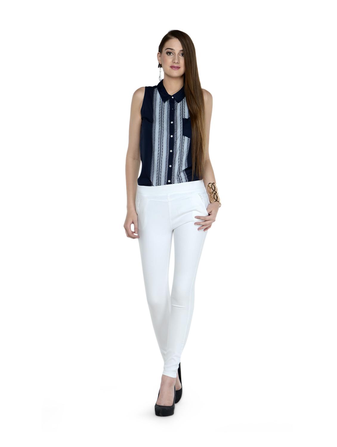 Vanilla White Fitted Pants - 864090 - Zoom Image - 2