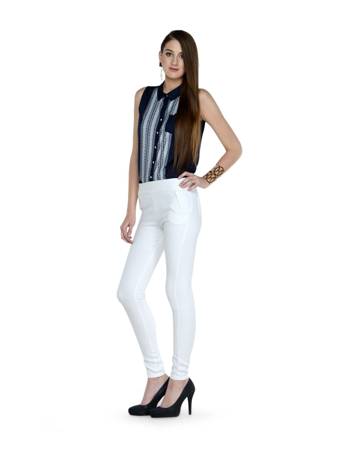 Vanilla White Fitted Pants - 864090 - Zoom Image - 3
