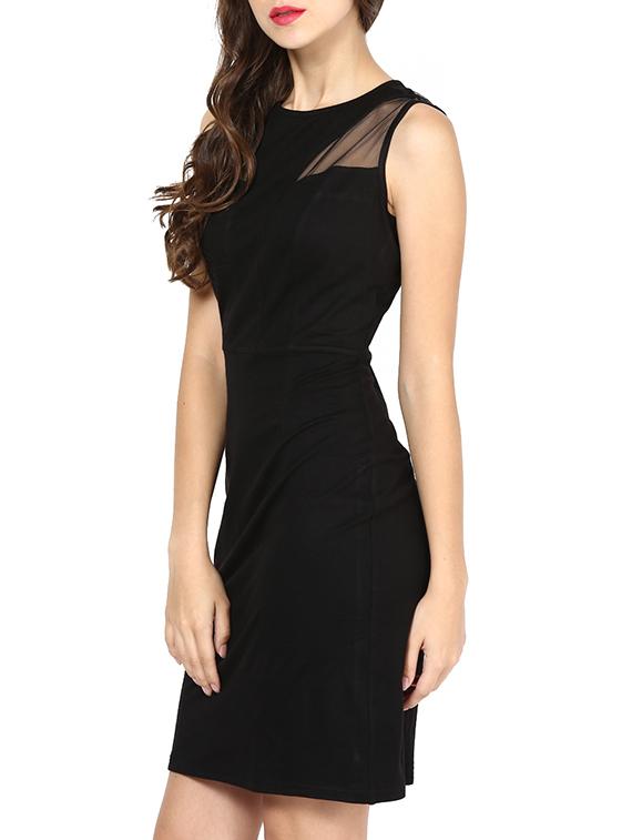 mesh panel sheath dress - 87556 - Zoom Image - 2