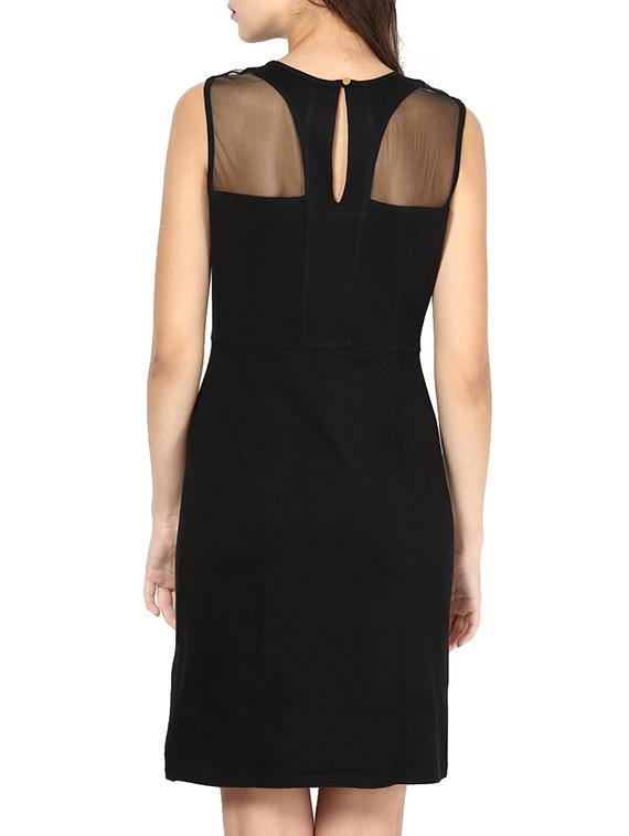 mesh panel sheath dress - 87556 - Zoom Image - 3