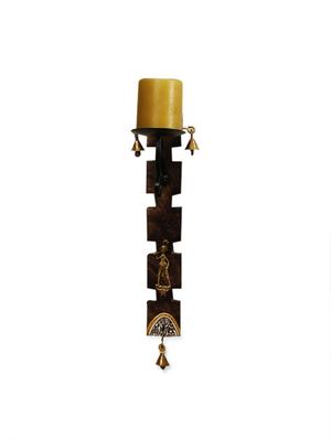 warli and dhokra sheesham wood wall candle stand - 891390 - Standard Image - 3