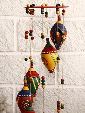terracotta shankh wind chime - 891410 - Standard Image - 2