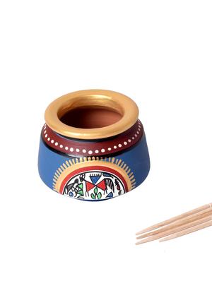warli terracotta toothpick stand + toothpick set - 891504 - Standard Image - 3