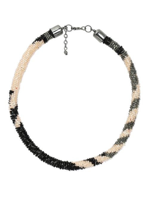 Classy ecru and black collar neckpiece - 892468 - Very Small Image - 1