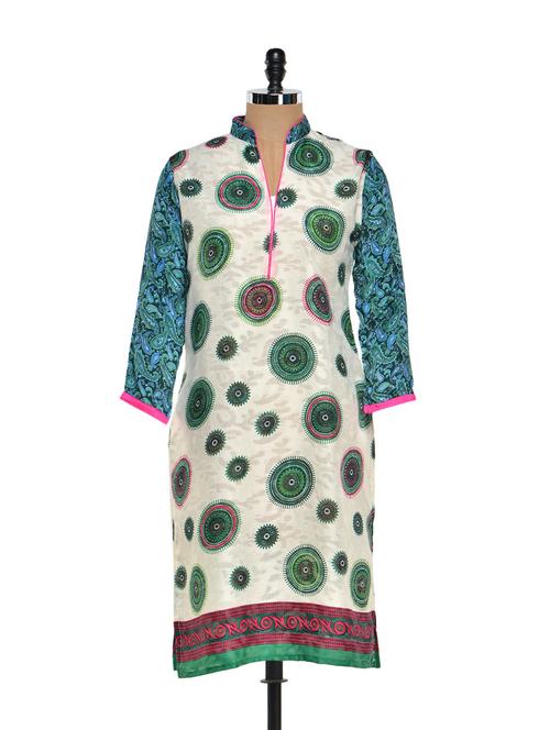 Beige Cotton straight Kurta - 894276 - Standard Image - 1
