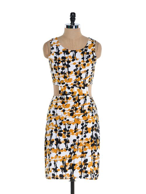 printed waist cut chic dress - 894313 -  Standard Image - 0