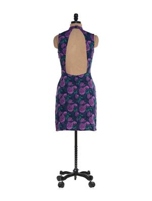 purple bloom open back dress - 894317 - Standard Image - 3