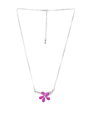 silver plated floral necklace - 894767 - Standard Image - 2