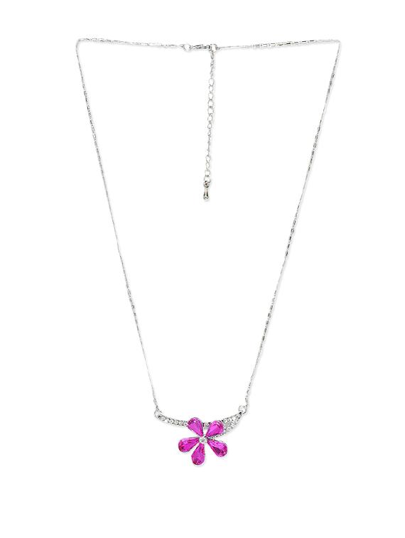 silver plated floral necklace - 894767 - Zoom Image - 2