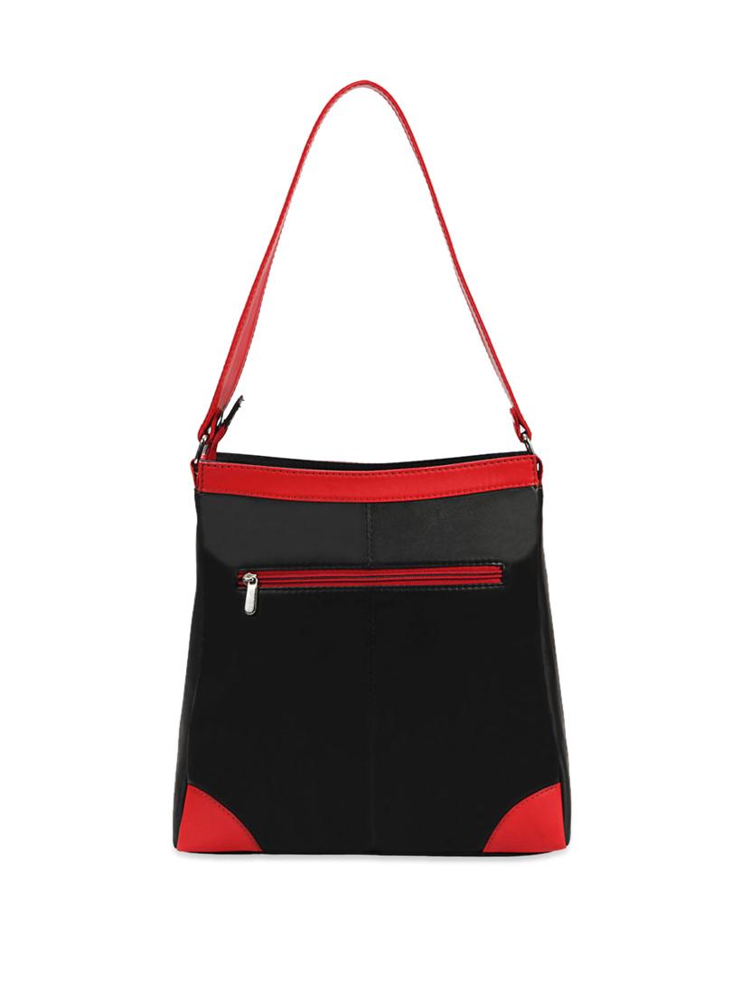 lovely black leather handbag with red straps - 899215 - Zoom Image - 2