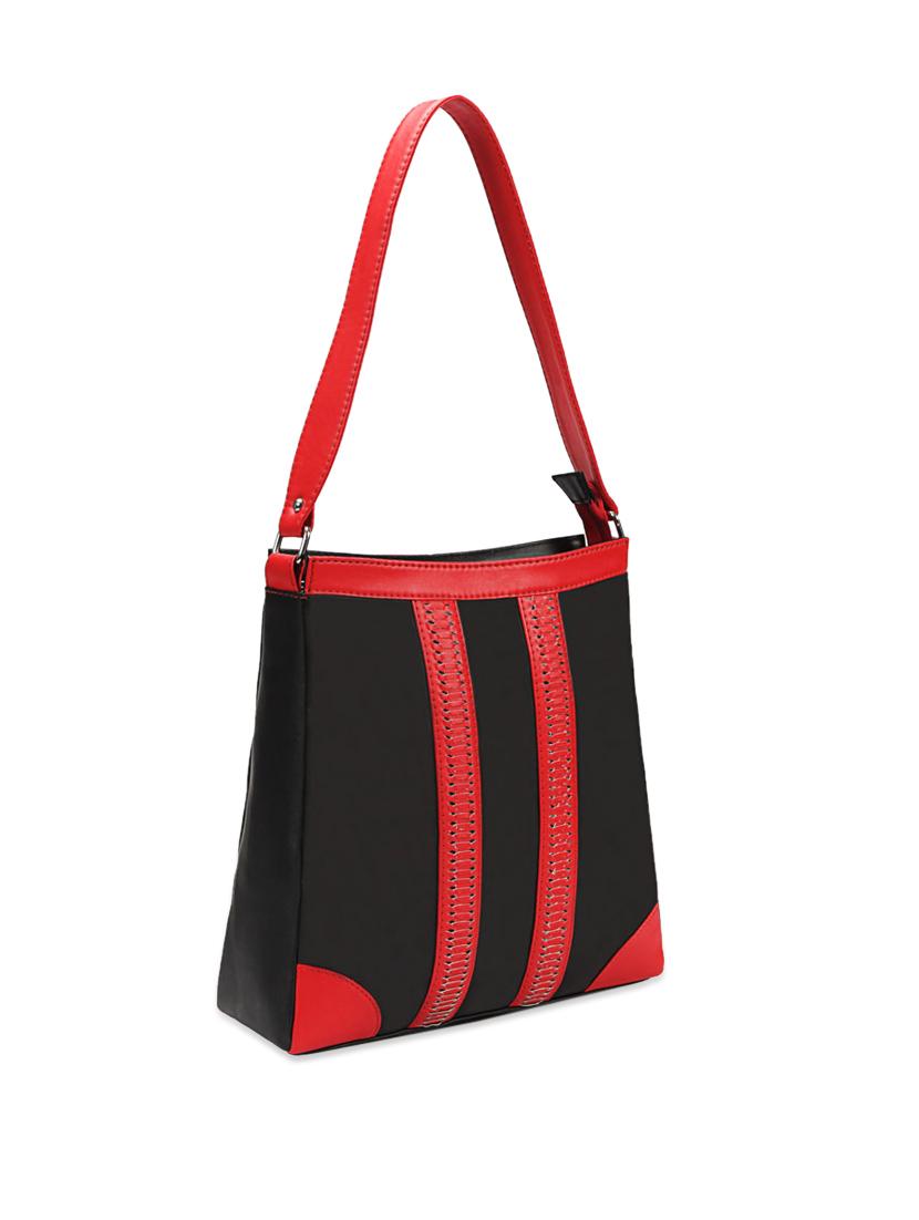 lovely black leather handbag with red straps - 899215 - Zoom Image - 5