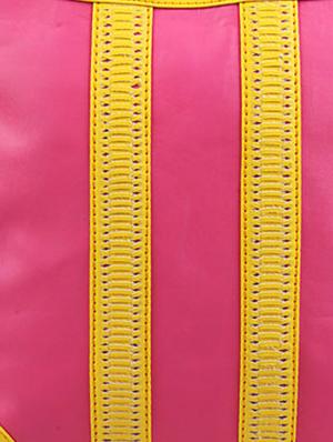dazzling pink tote with gorgeous yellow straps - 899216 - Standard Image - 4