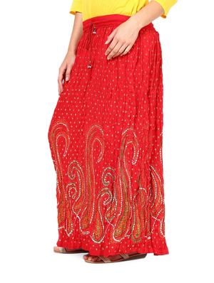 red jaipuri print maxi skirt - 899872 - Standard Image - 2