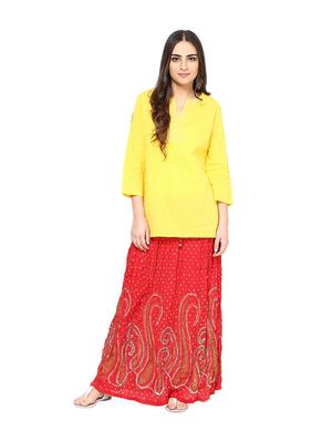 red jaipuri print maxi skirt - 899872 - Standard Image - 4