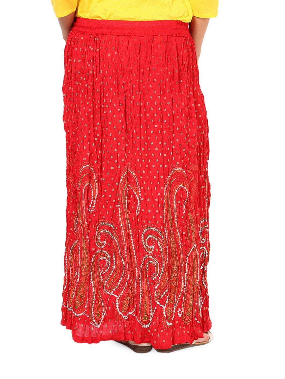red jaipuri print maxi skirt - 899872 - Zoom Image - 3