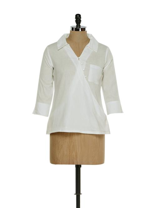 classic white overlap shirt - 901577 - Very Small Image - 1