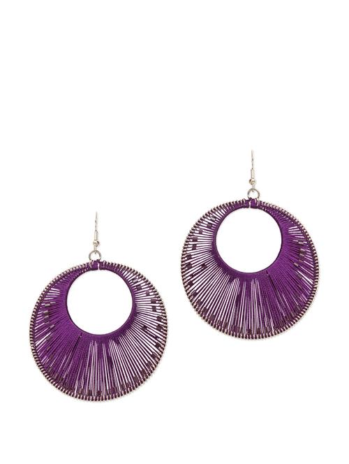 Purple embellished earrings - 901678 - Very Small Image - 1