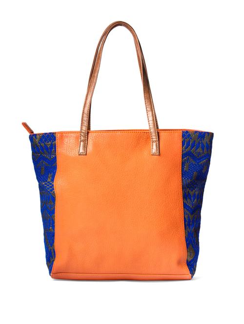 stylish orange tote with bright blue sides - 901997 - Standard Image - 1