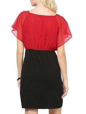 red and black ruffled sleeved dress - 905545 - Standard Image - 3