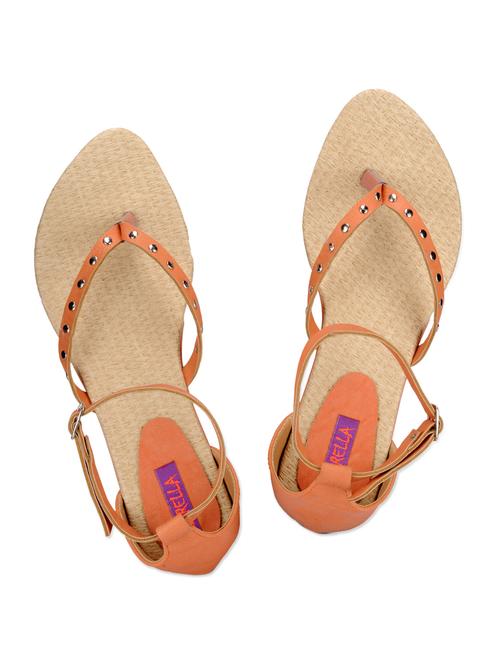 Studded leatherette flat sandals - 905879 - Very Small Image - 1