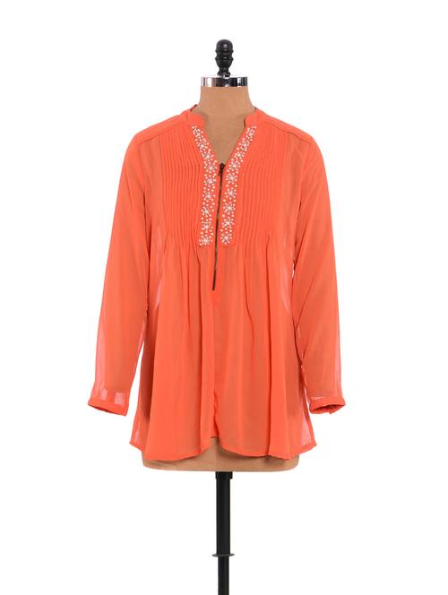 stunning bright orange sequined top - 906104 - Very Small Image - 1