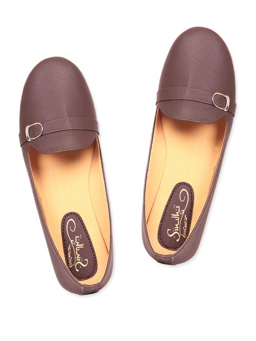Plain Brown Flat Loafers - 907465 - Very Small Image - 1