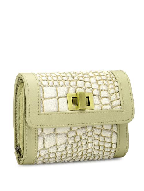 Lime Snake Textured Wallet - 910250 - Very Small Image - 1