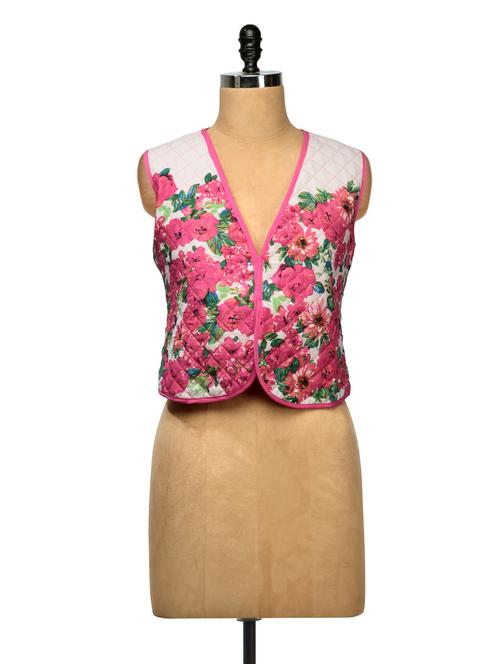Floral print quilted jacket - 913690 - Very Small Image - 1
