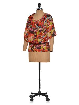 floral poncho style top - 922221 - Standard Image - 2