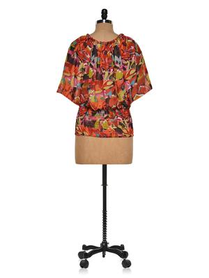 floral poncho style top - 922221 - Standard Image - 3