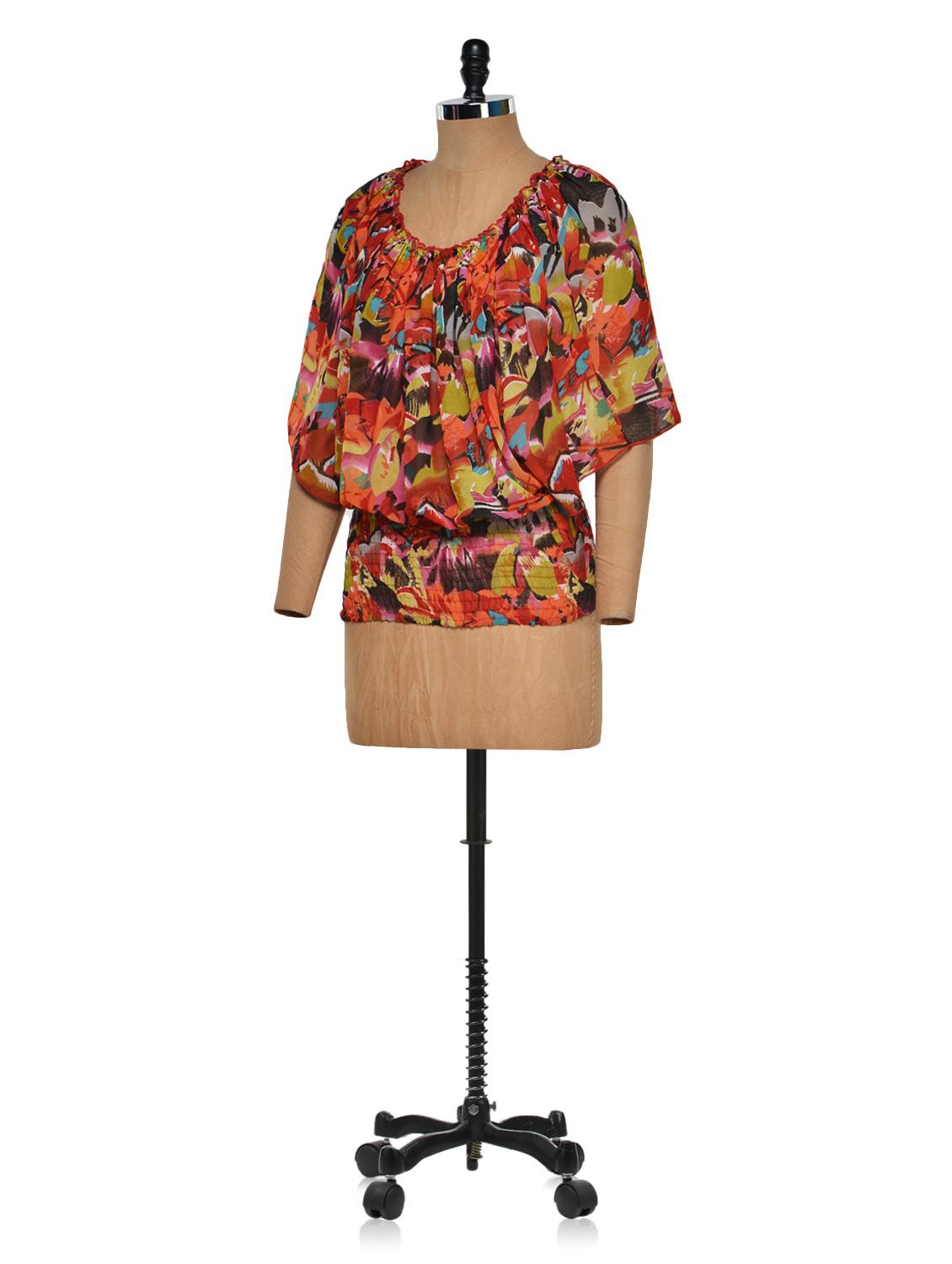 floral poncho style top - 922221 - Zoom Image - 2